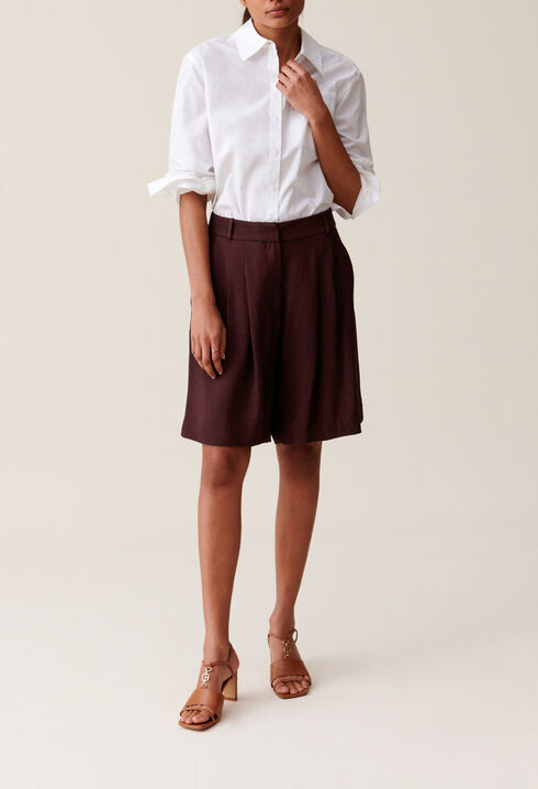 High-Waisted Cappuccino Bermuda