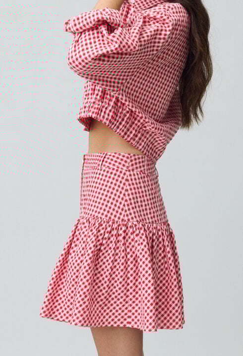 Gingham Check Mini Skirt