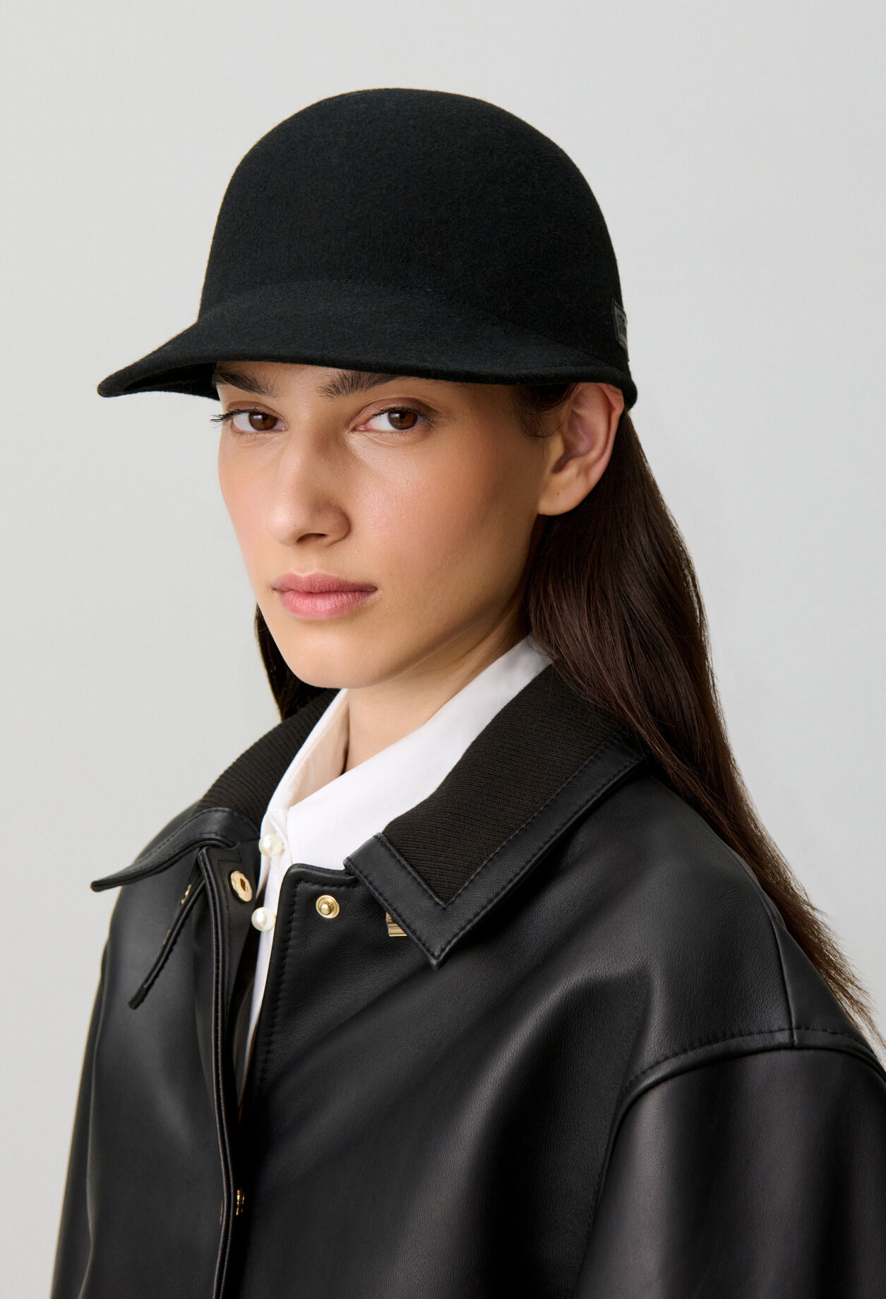 Camel wool felt cap