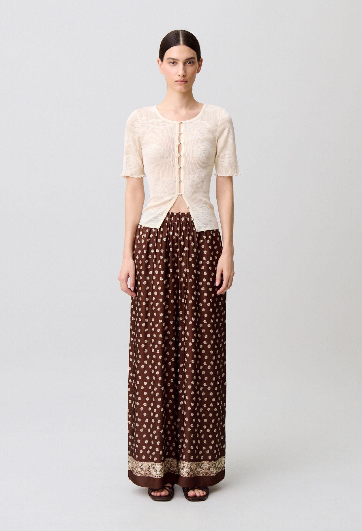 Printed flowy trousers