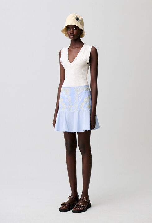 Short printed skirt
