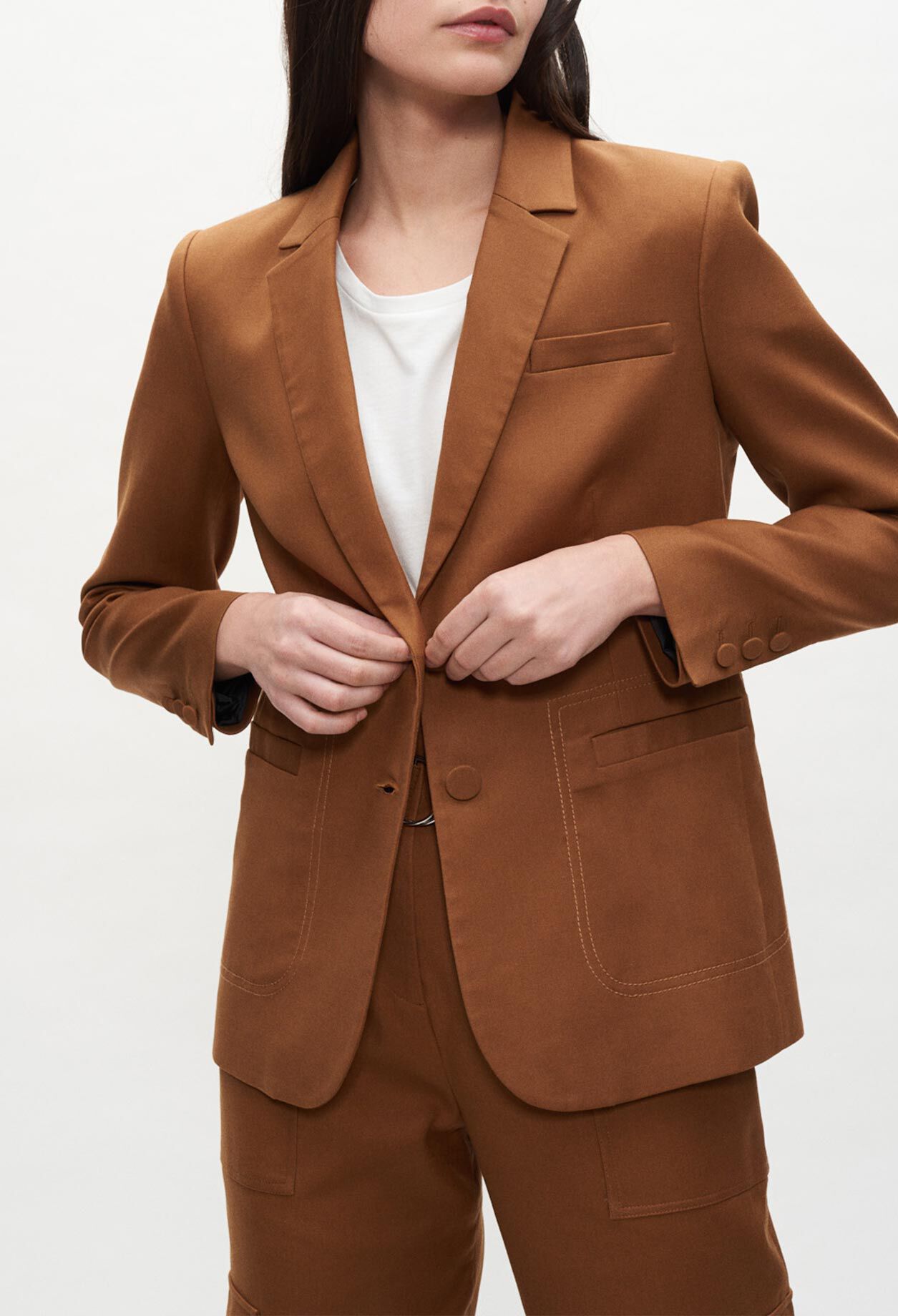 Topstitched tailored jacket