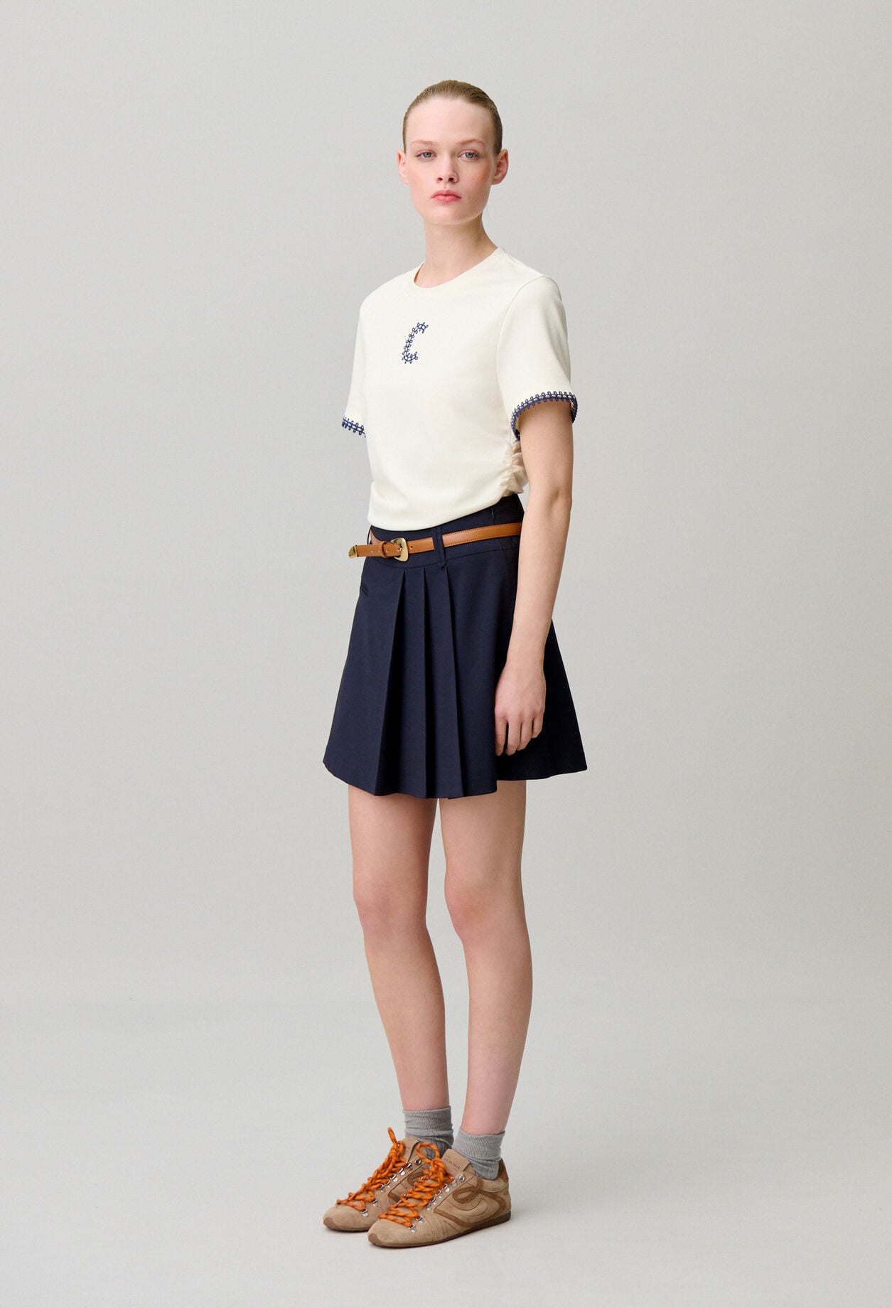 Draped short sleeve T-shirt