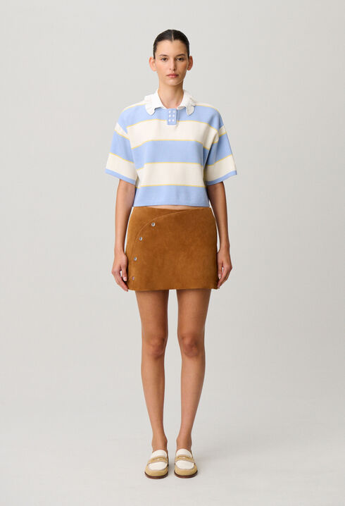 Striped knit polo