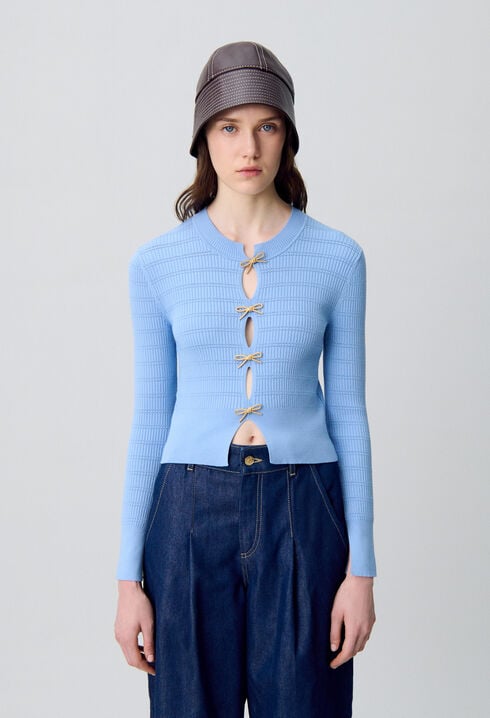 Knit Jumper with Bow Details