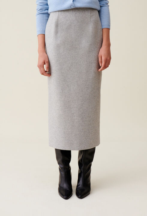 Light grey high-waisted skirt