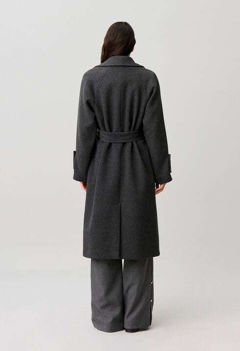 Mid-length wool blend coat