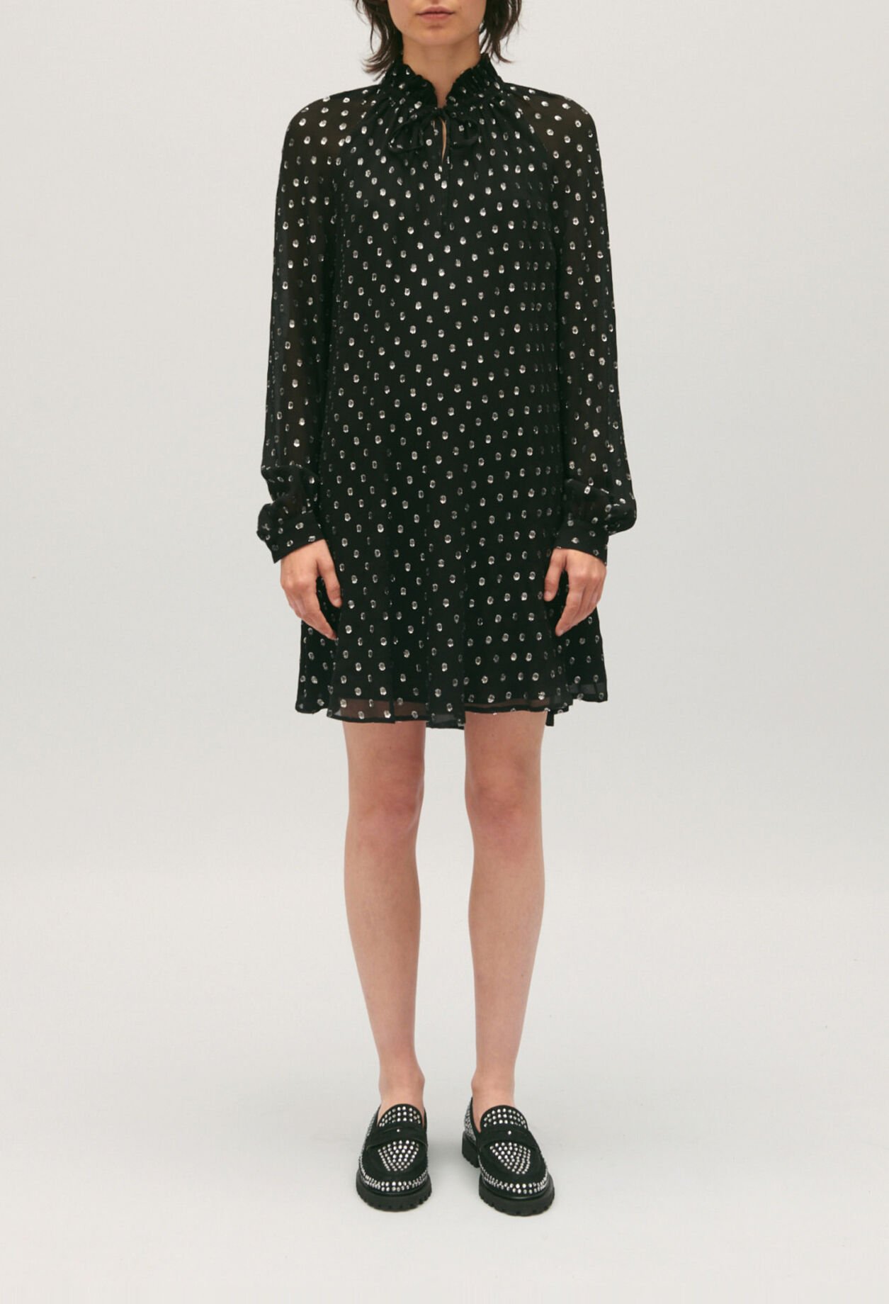 Rififi short black dotty dress
