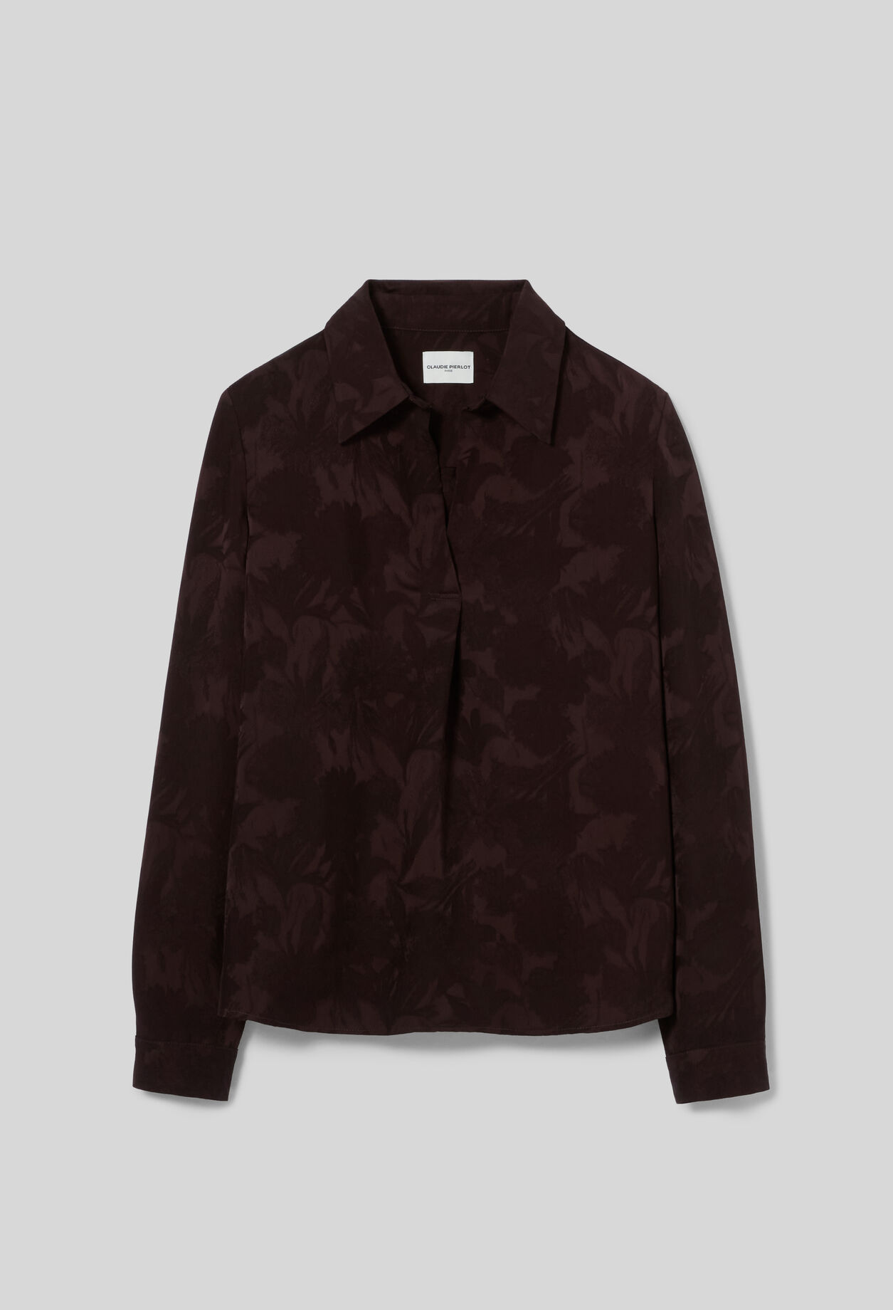 Straight floral jacquard blouse