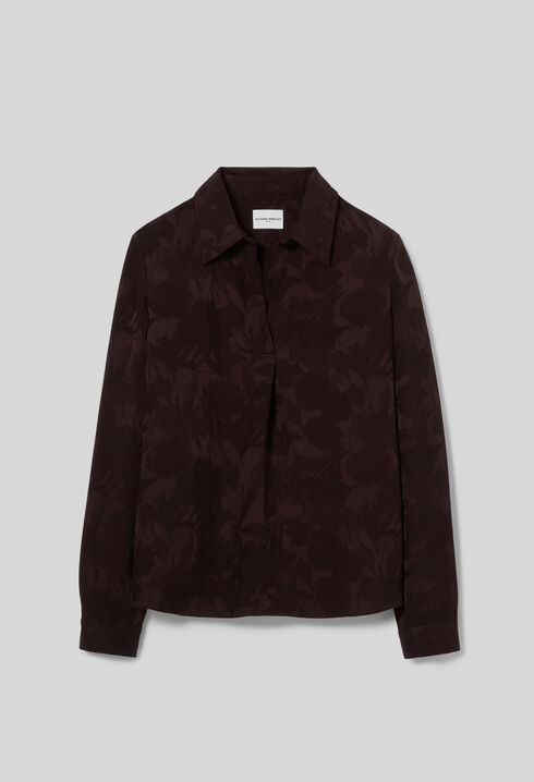 Straight floral jacquard blouse