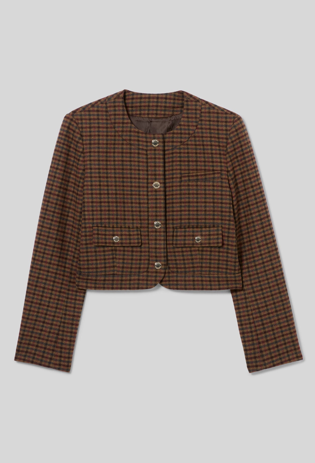 Straight checked jacket
