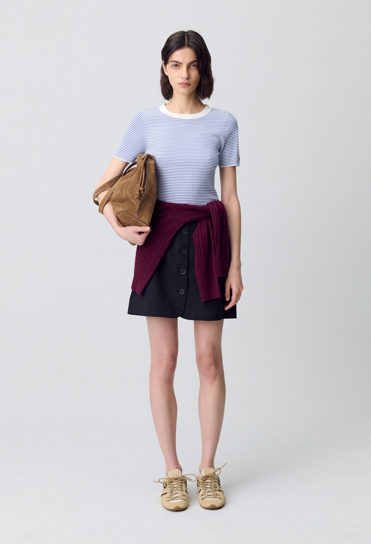 Fine-Knit Breton Stripe Top