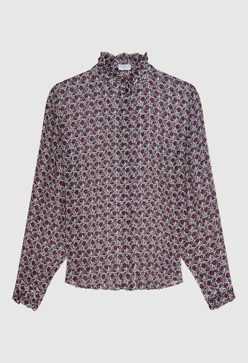 Shirt with gathered neckline