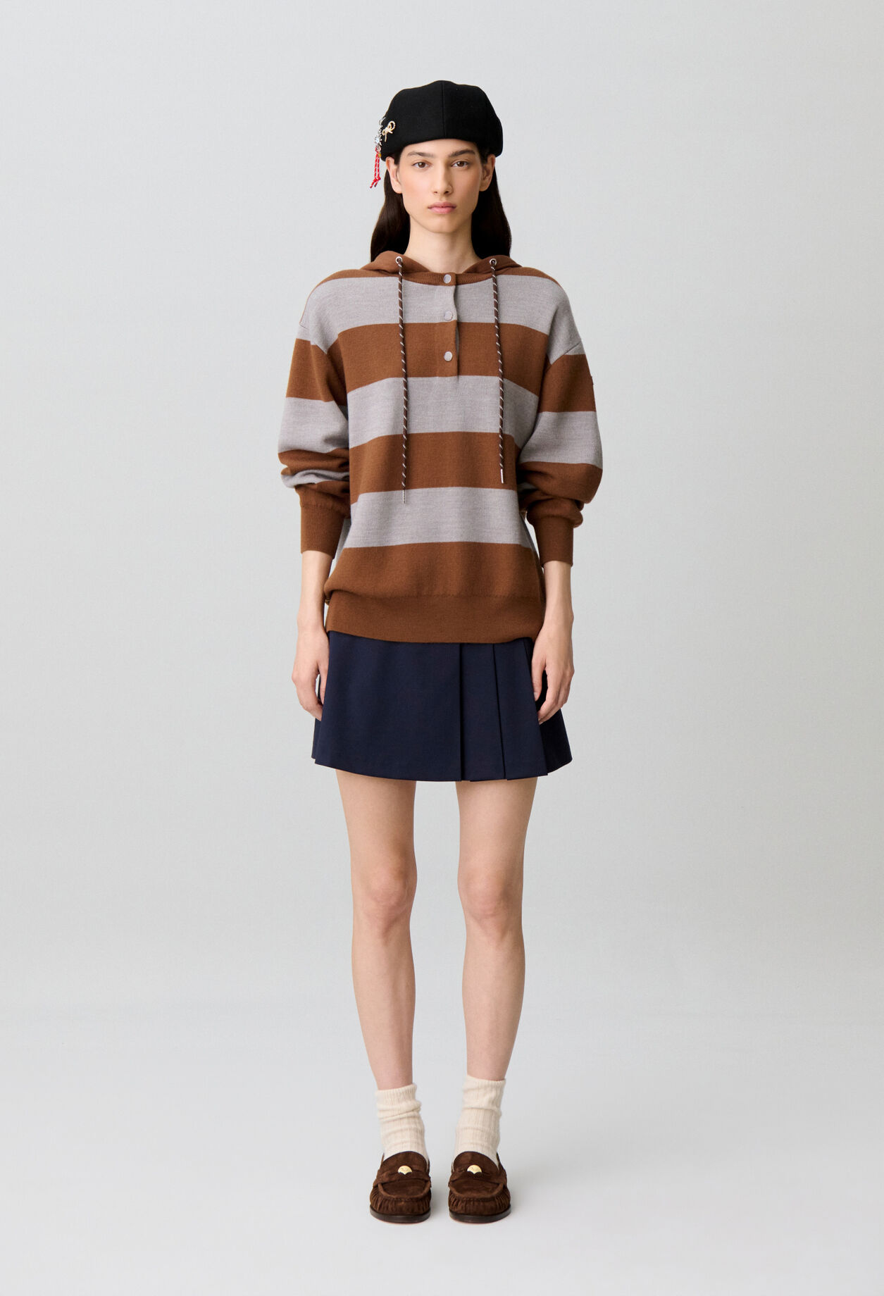 Oversized striped knit jumper
