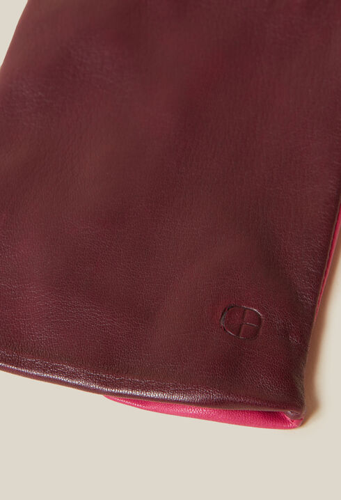 Two-tone leather gloves