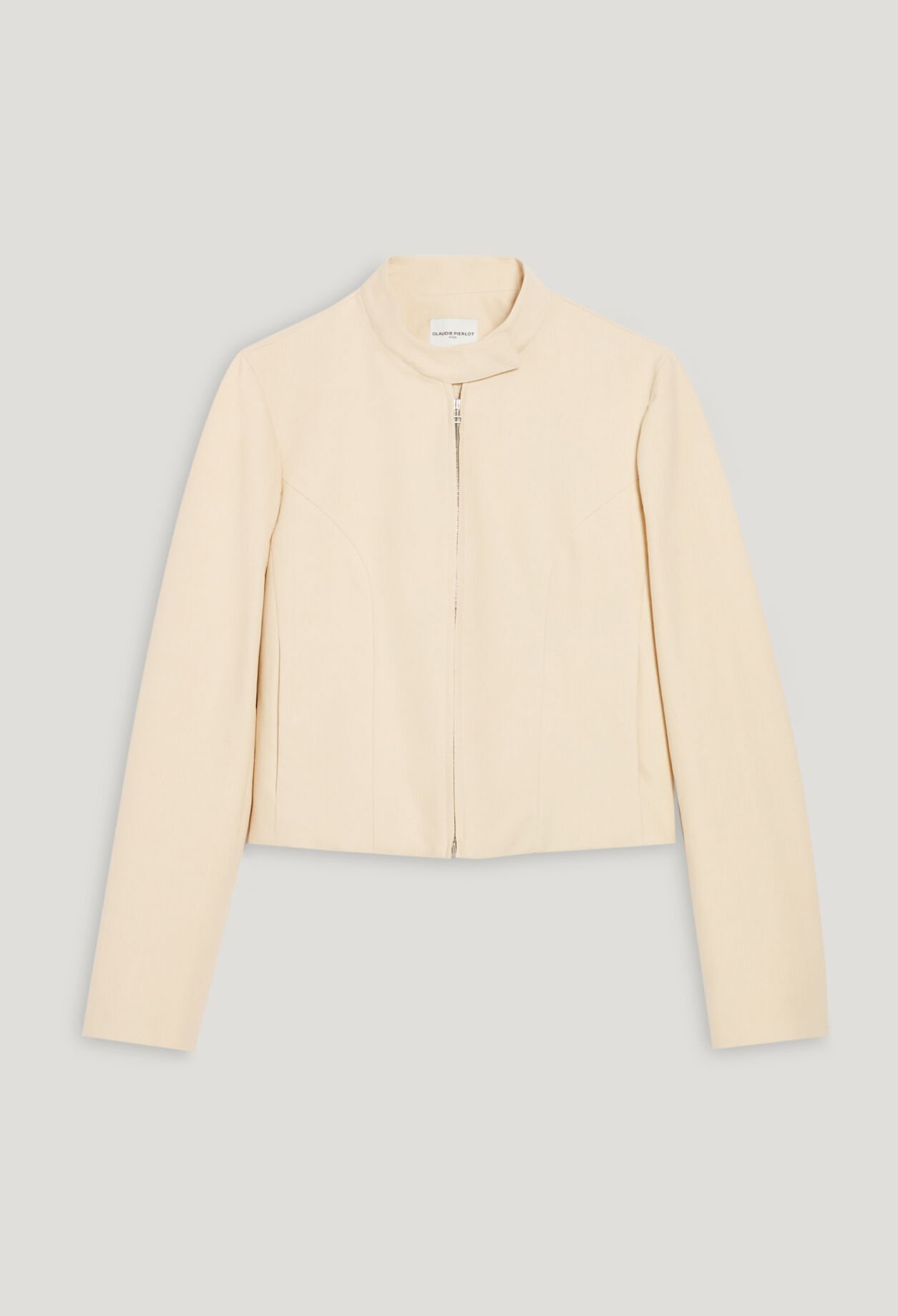 Pale beige biker jacket