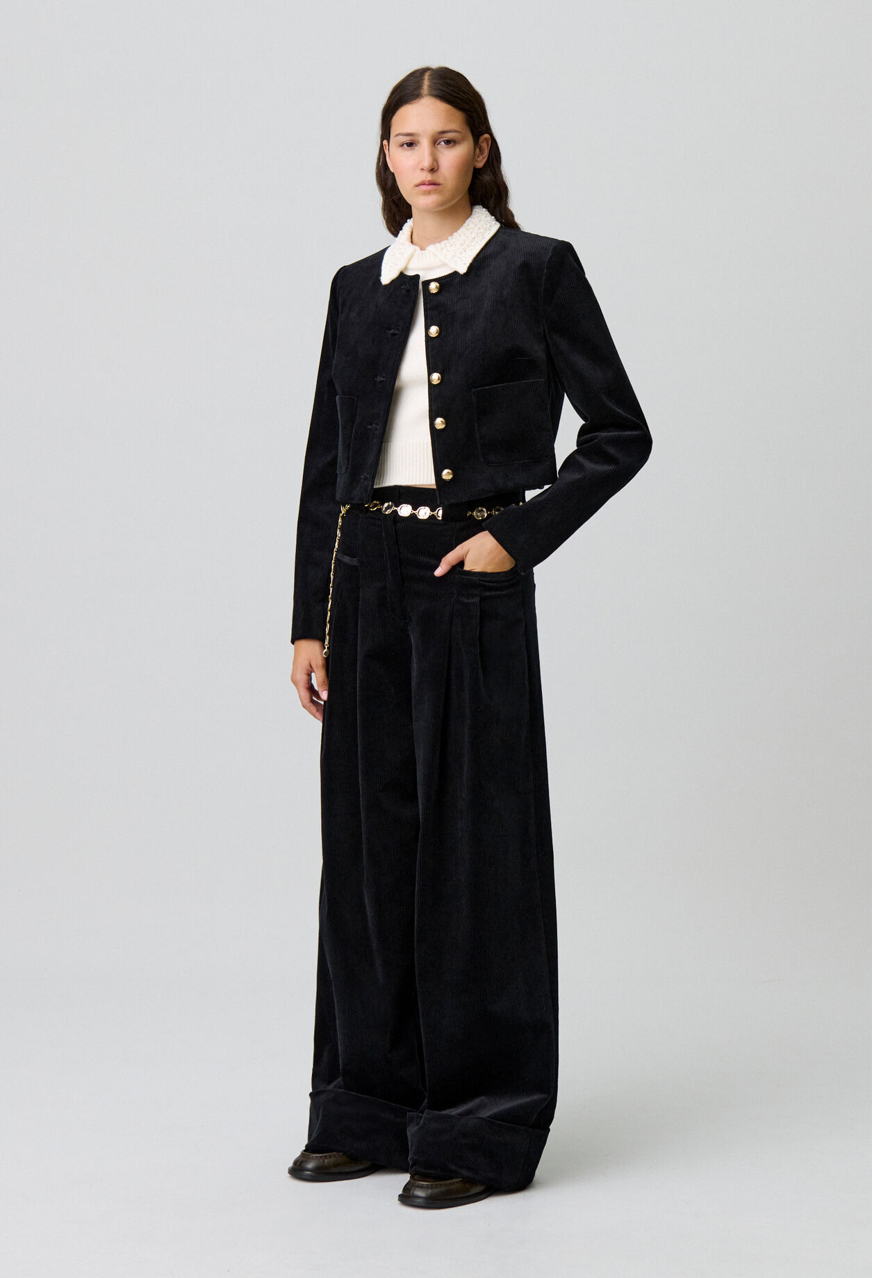 Short Velvet Boxy Jacket