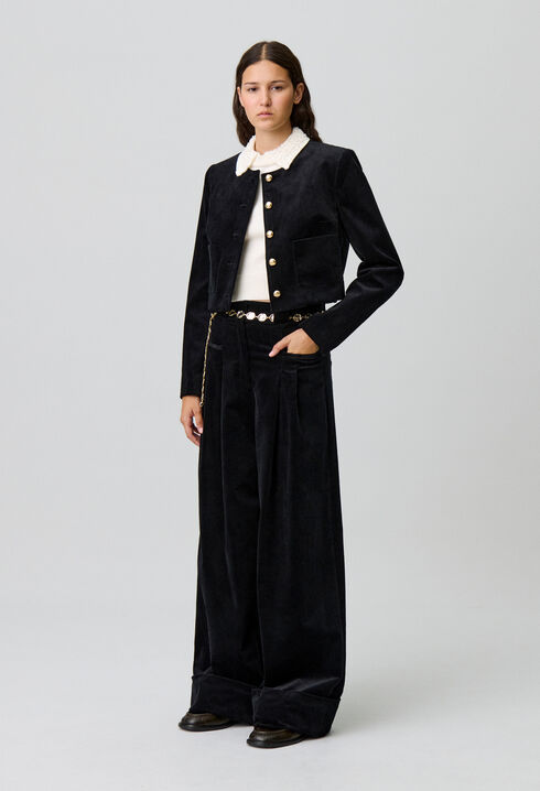 Short Velvet Boxy Jacket