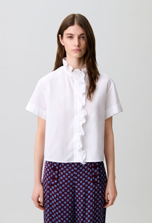 Victorian collar poplin shirt