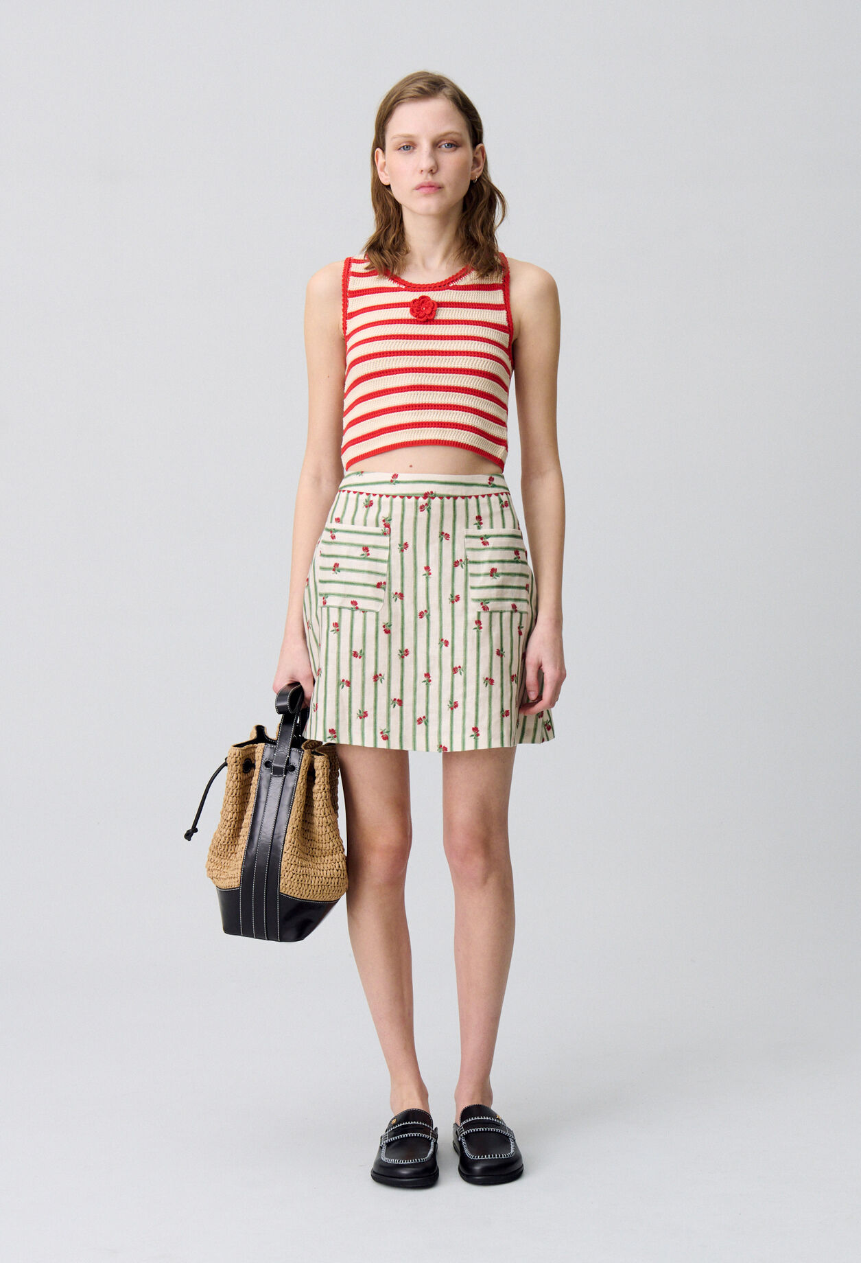 【関税 送料無料】CLAUDIE PIERLOT モノグラムAラインスカート Printed skirts for women | Claudie Pierlot