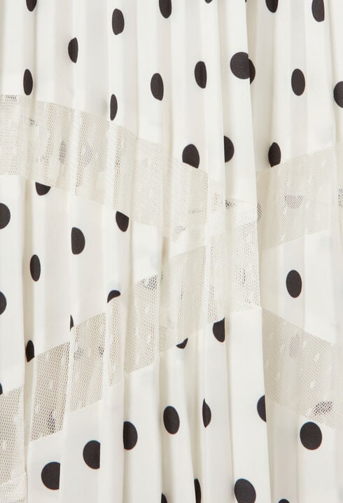 Polka dot pleated skirt