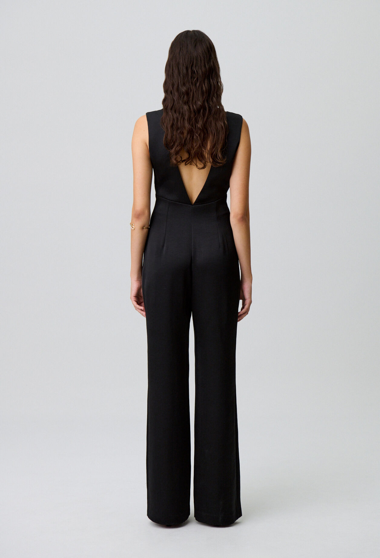 Fluid satin jumpsuit
