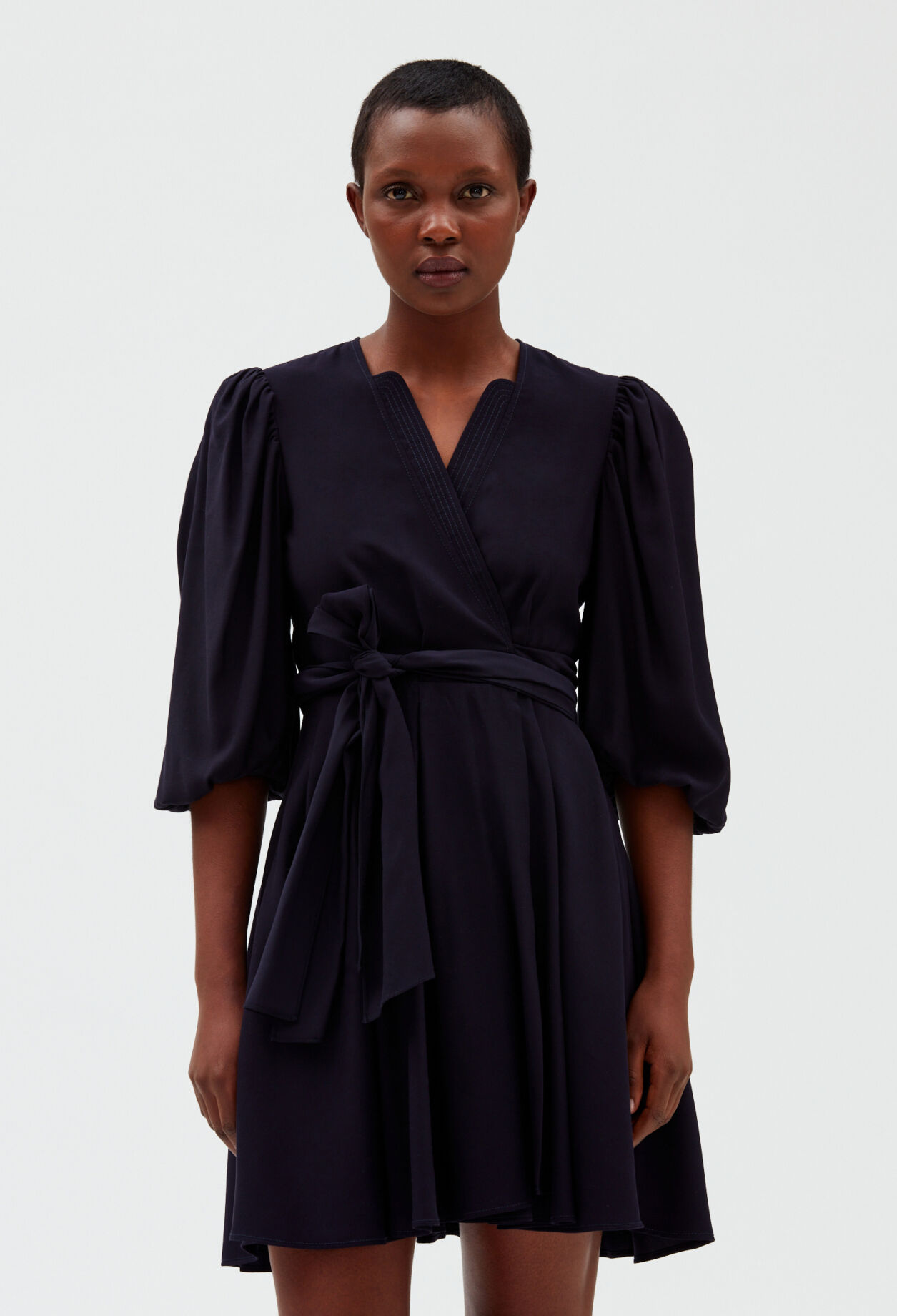 Navy wrap dress