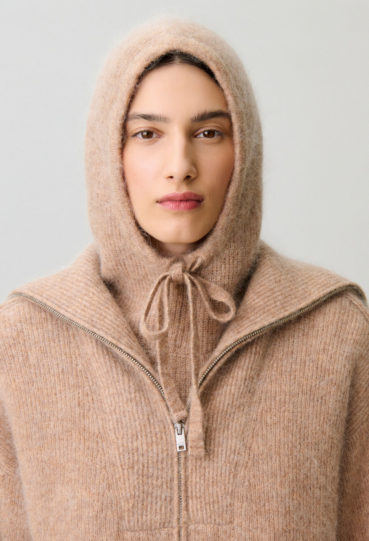 Fluffy knit balaclava