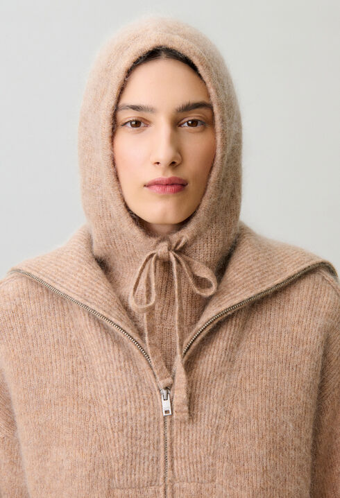 Fluffy knit balaclava