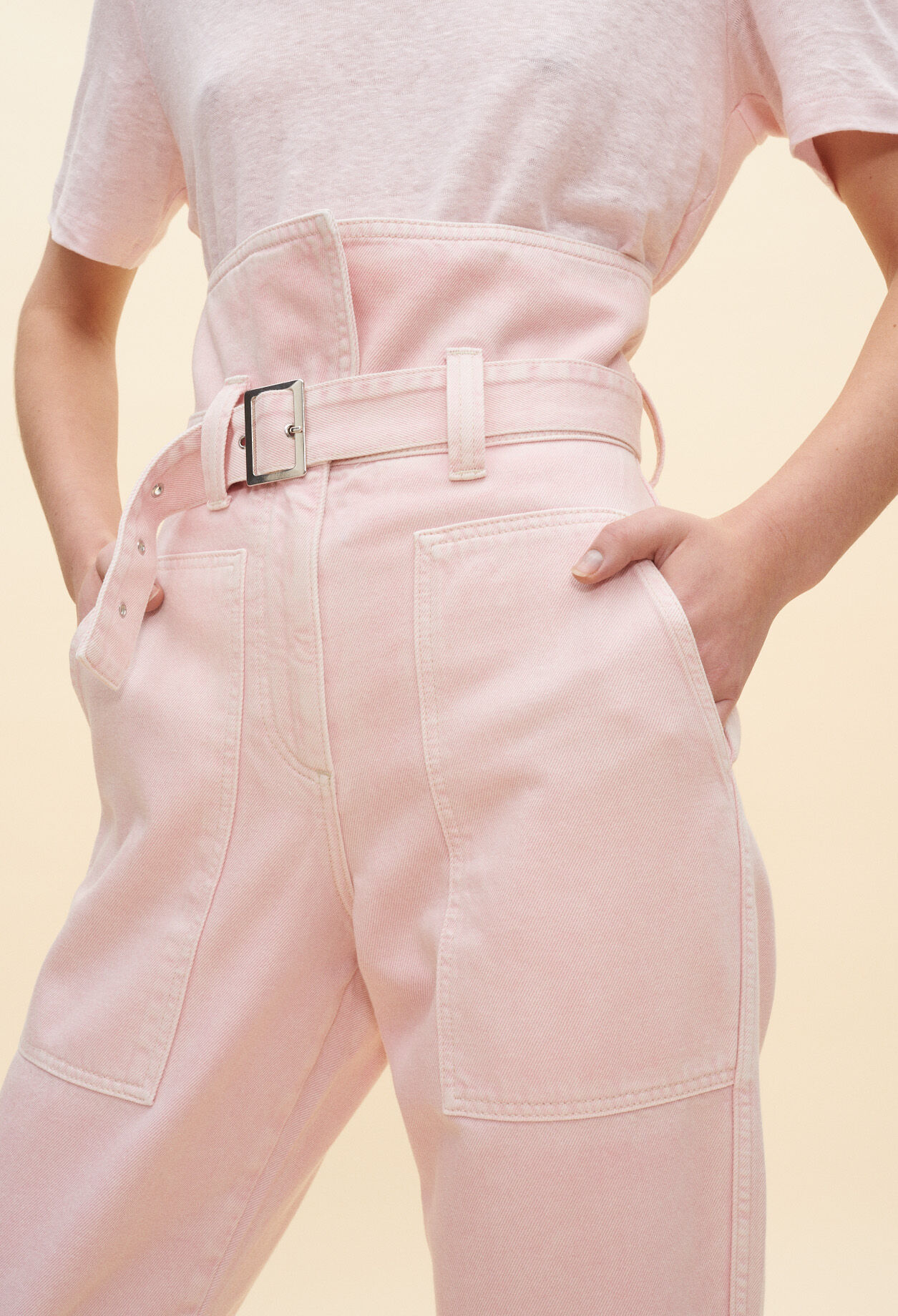Belted mom jeans