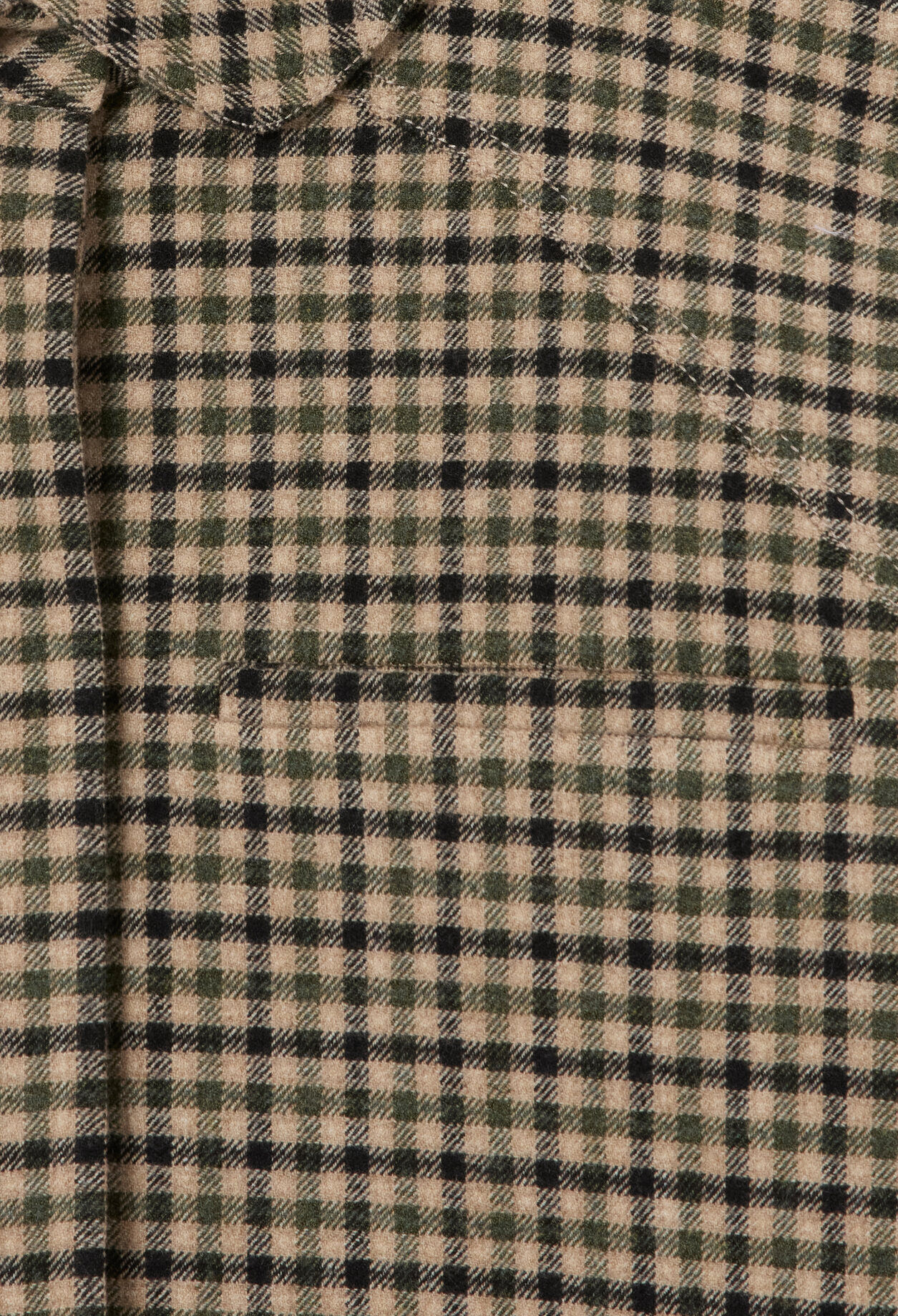 Short checked wool blend jacket