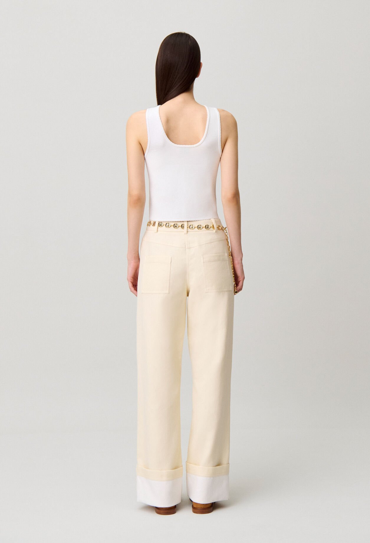 Cropped top with criss-cross ties