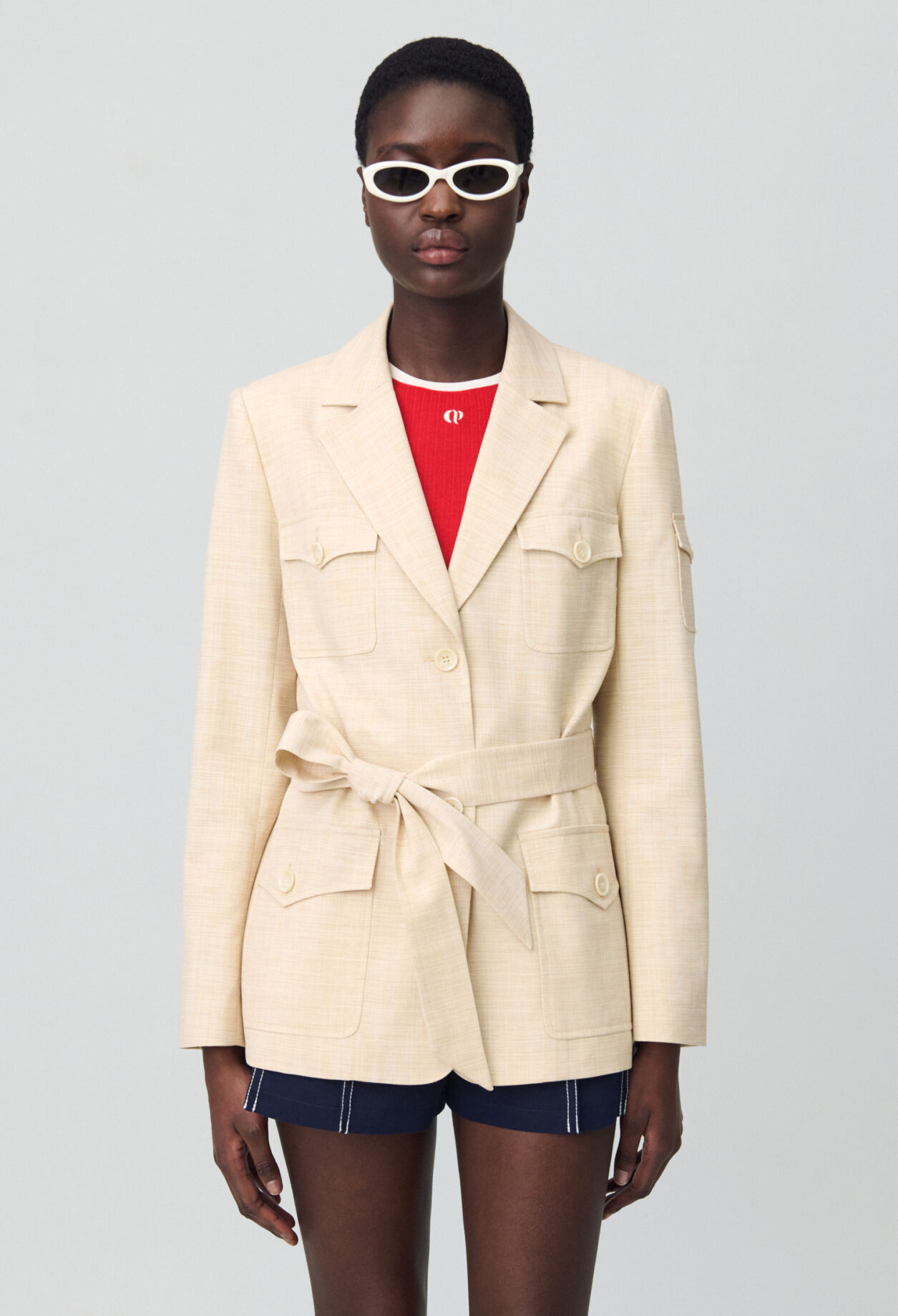 Belted safari jacket