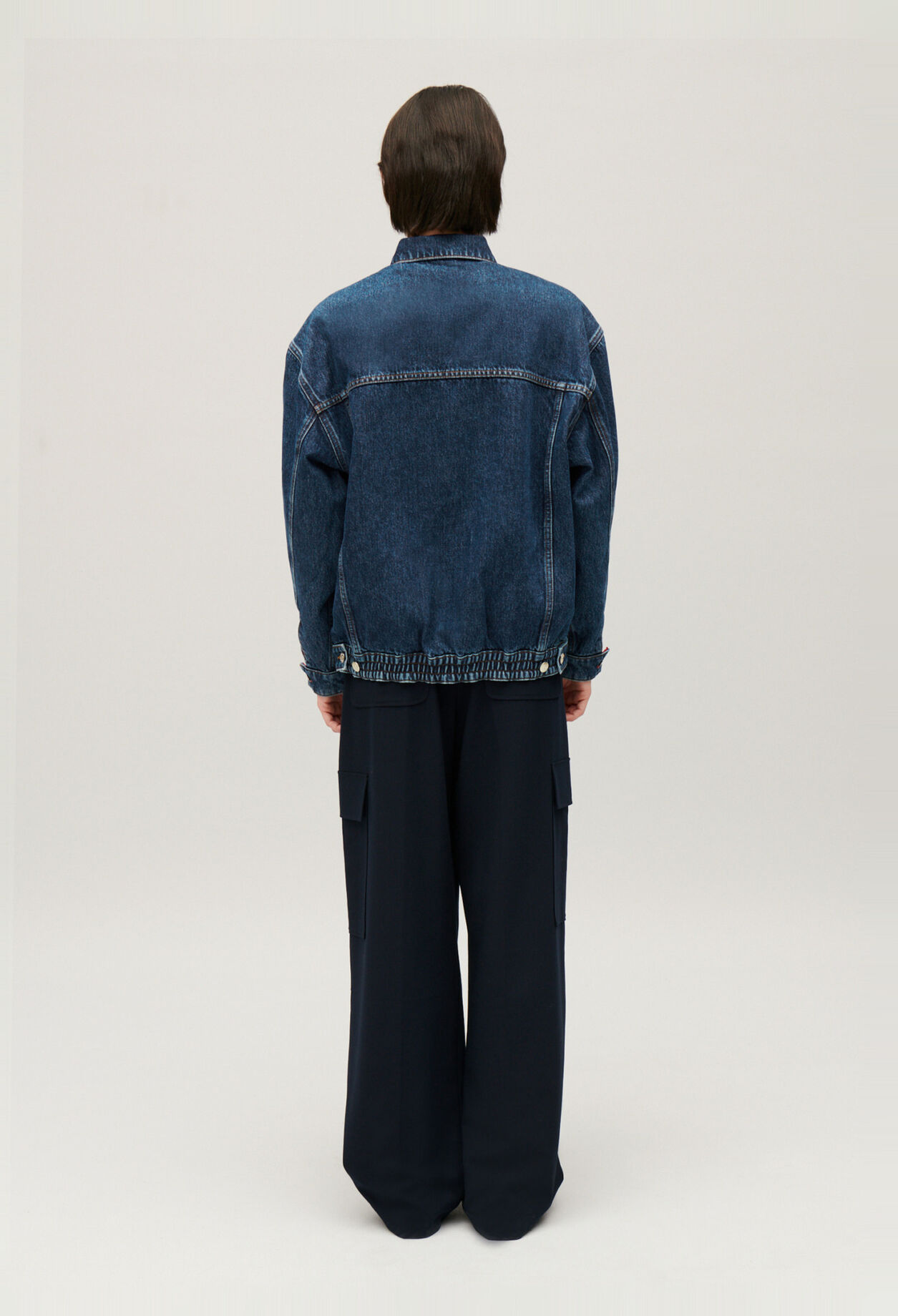 Reversible oversized denim jacket