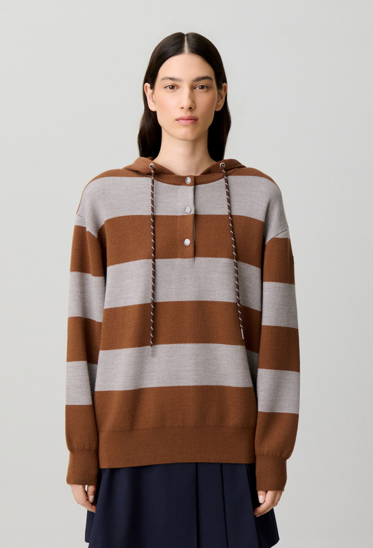 Oversized striped knit jumper