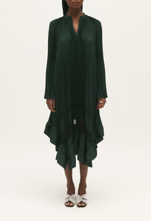 Pleated midi-length dress