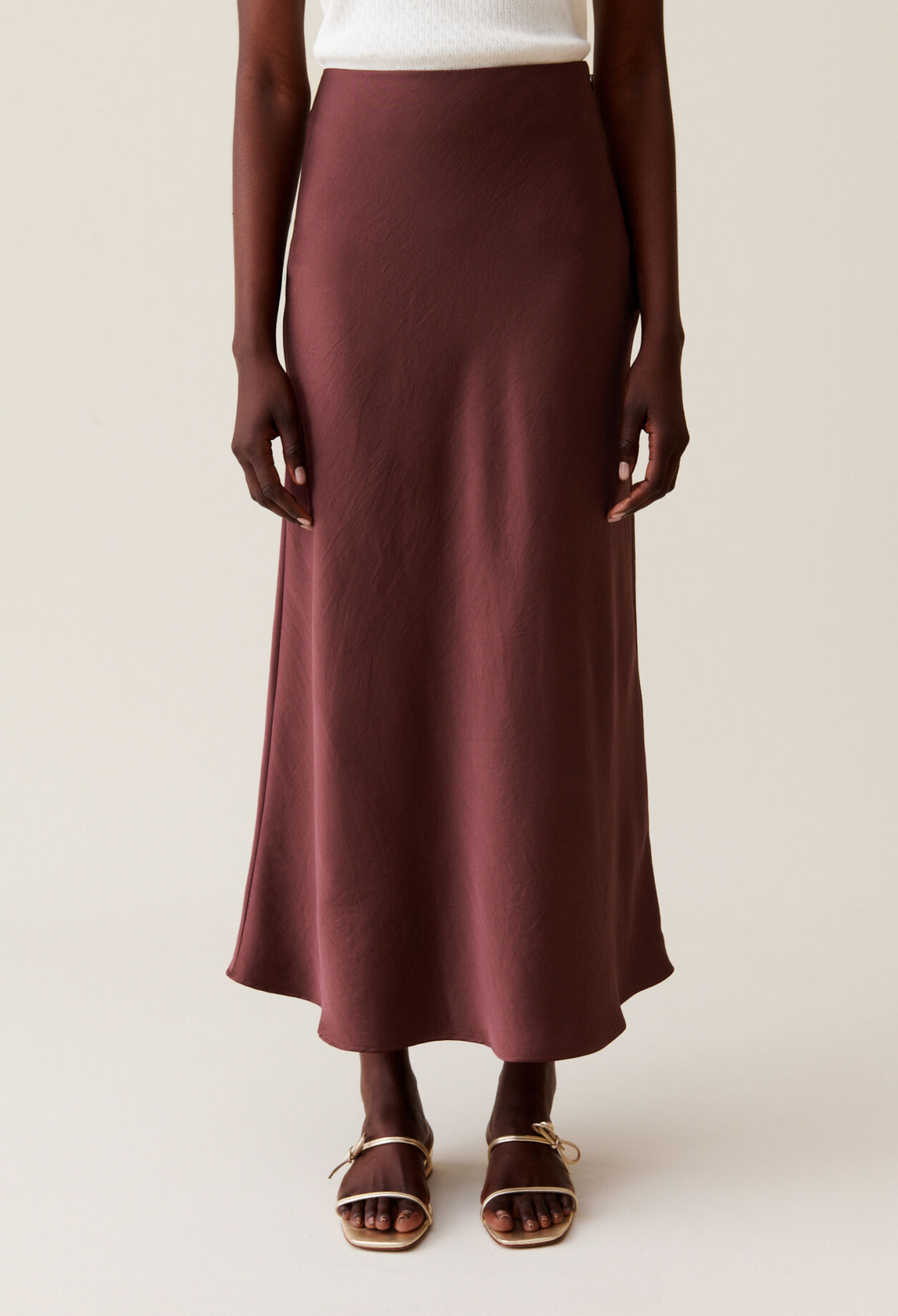 Flowing Satin Midi Skirt for women Claudie Pierlot