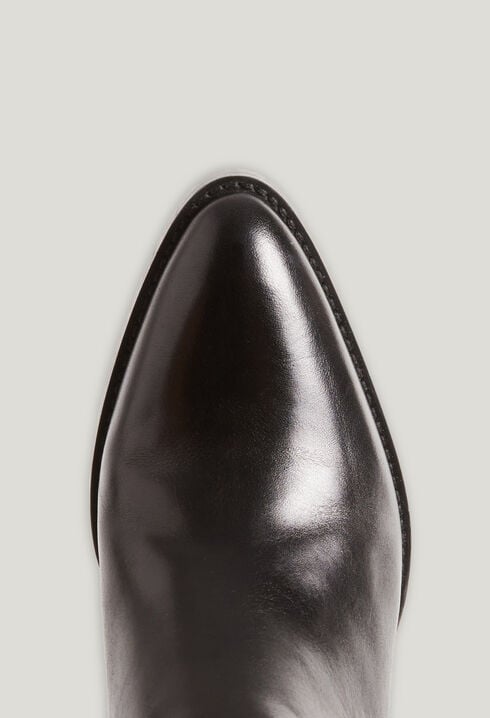 Black leather boots
