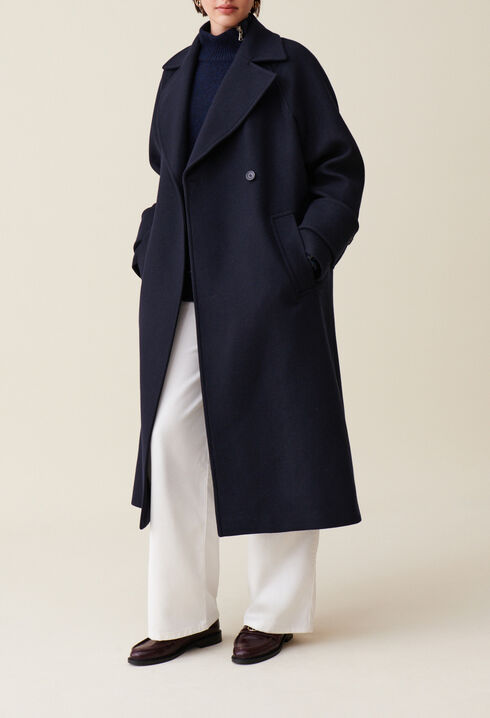 Wool trench-inspired coat