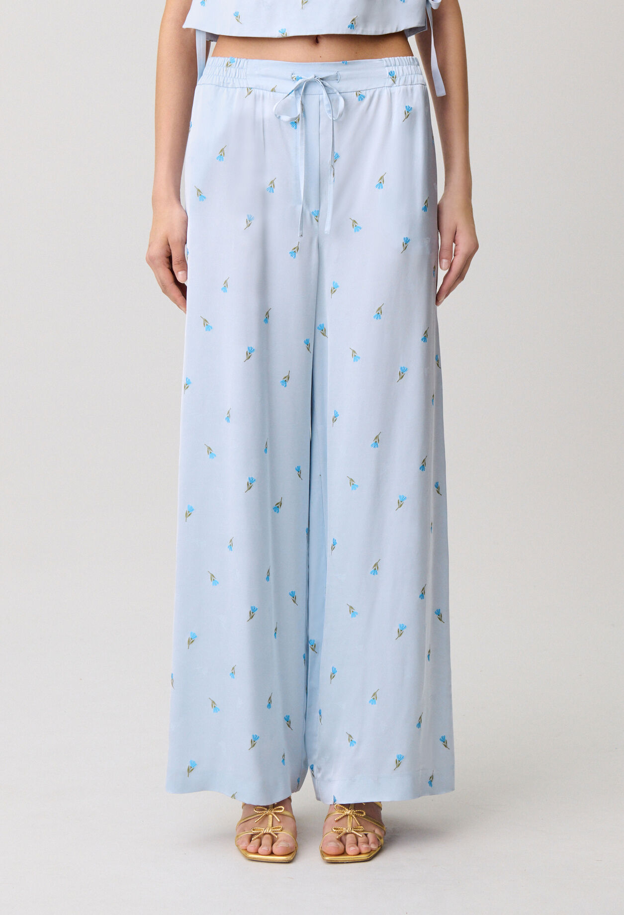 Lightweight satin trousers