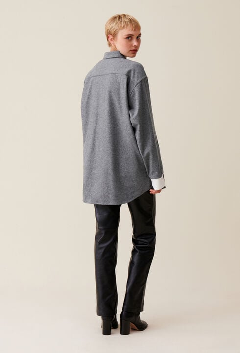 Oversized grey shacket