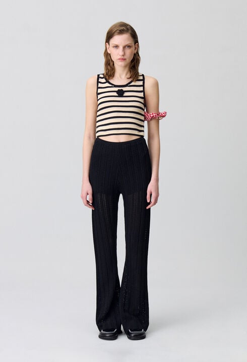 Crochet Detail Flowing Trousers
