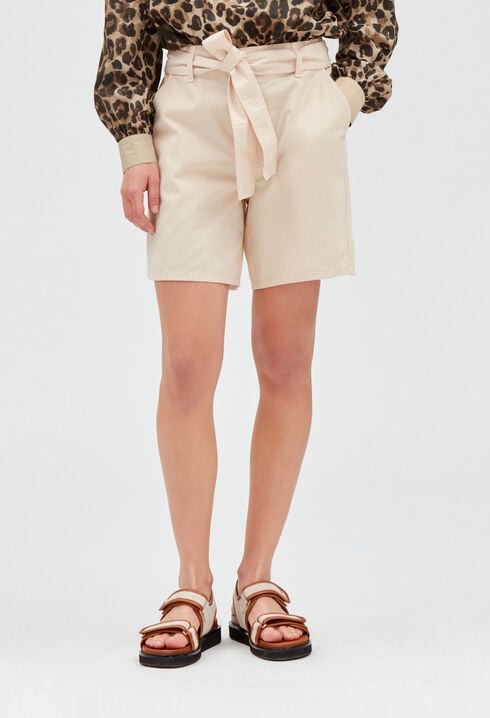 Beige cotton shorts