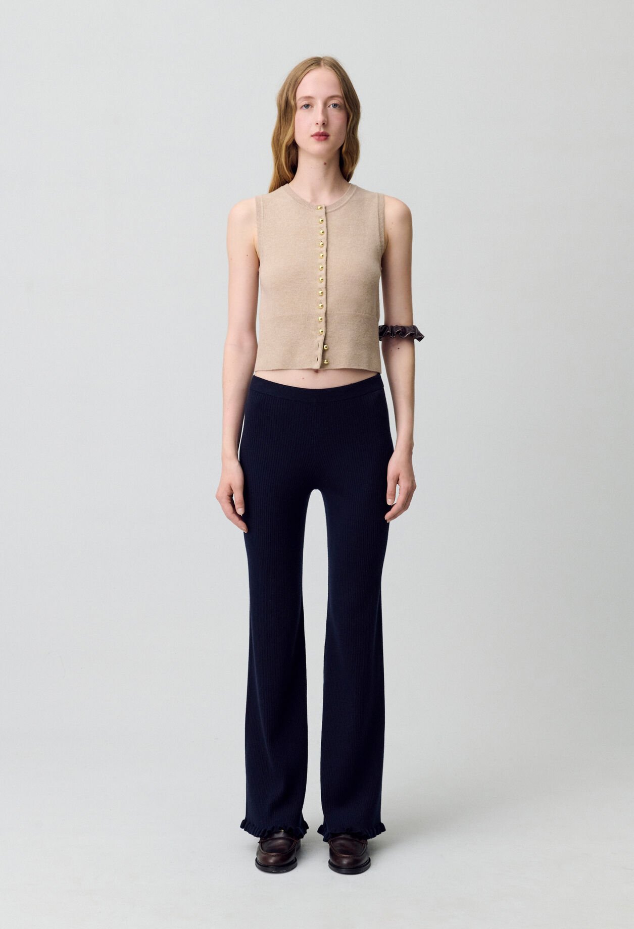 Flared Knit Trousers