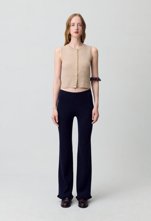 Flared Knit Trousers