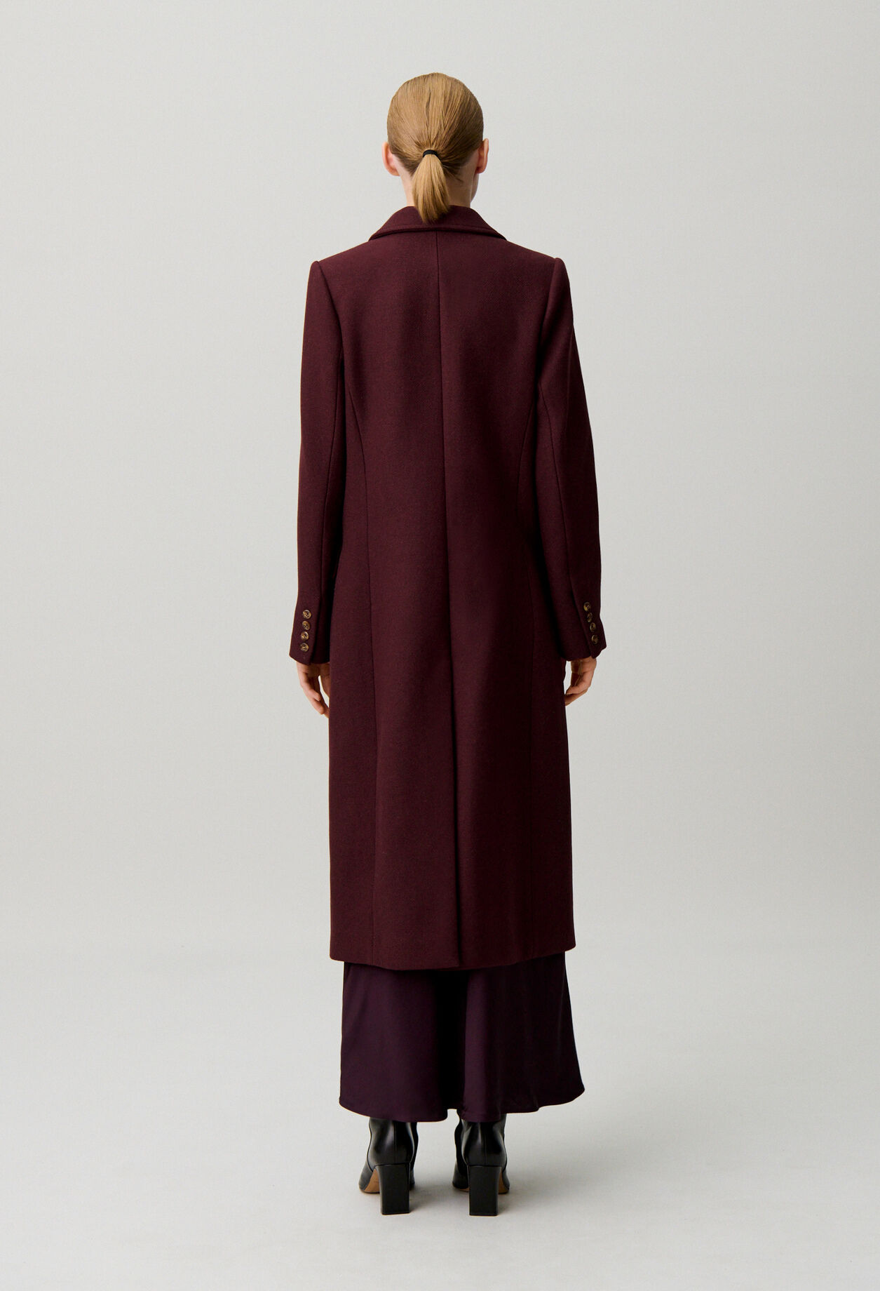 Long wool blend coat