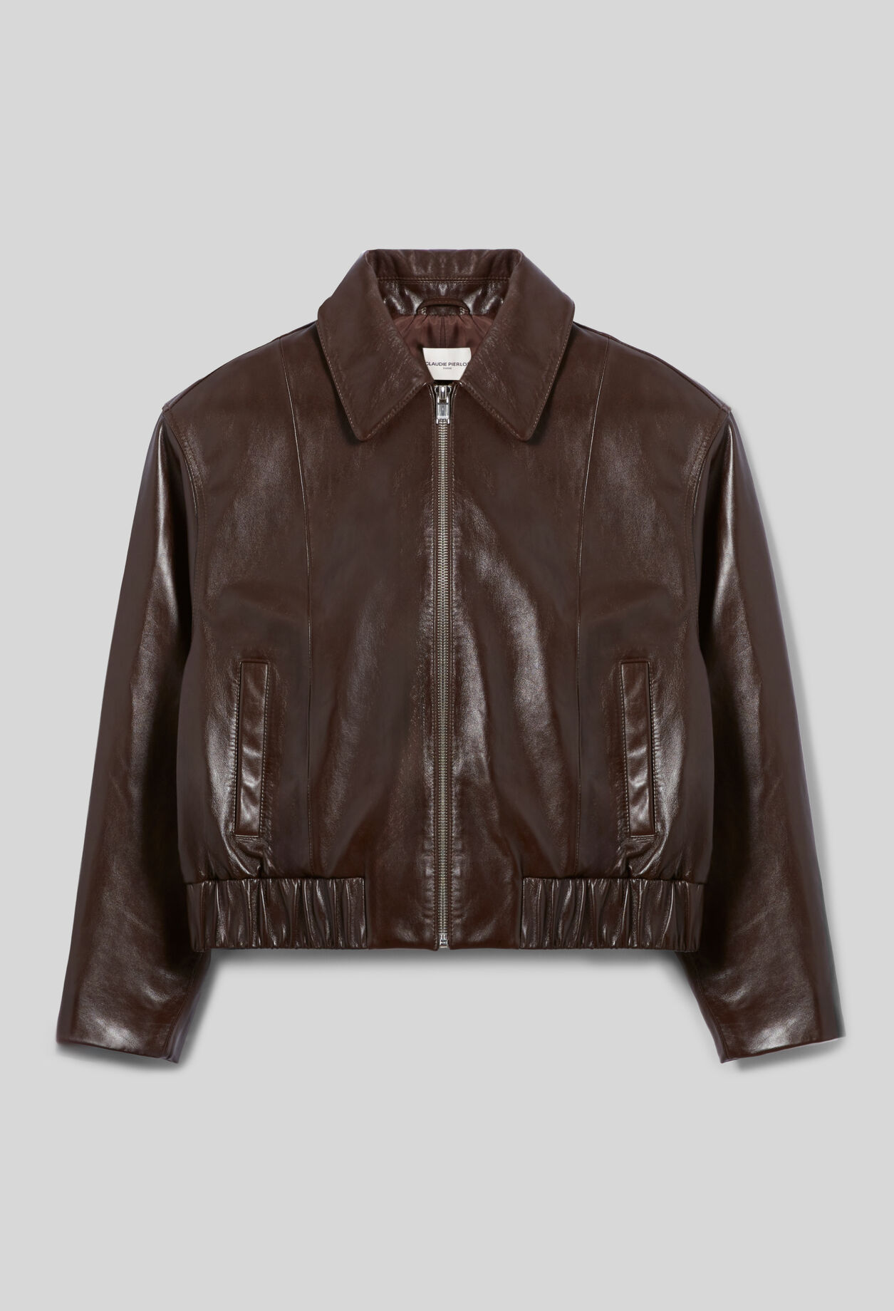 Casual shiny leather jacket