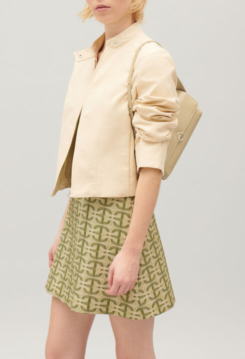 Pale beige biker jacket