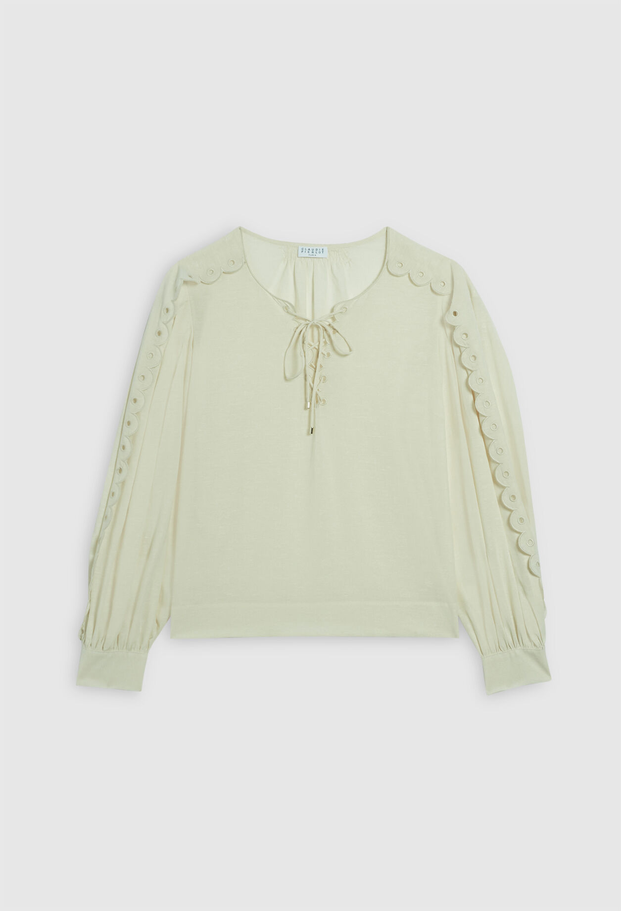 Organic cotton flared blouse