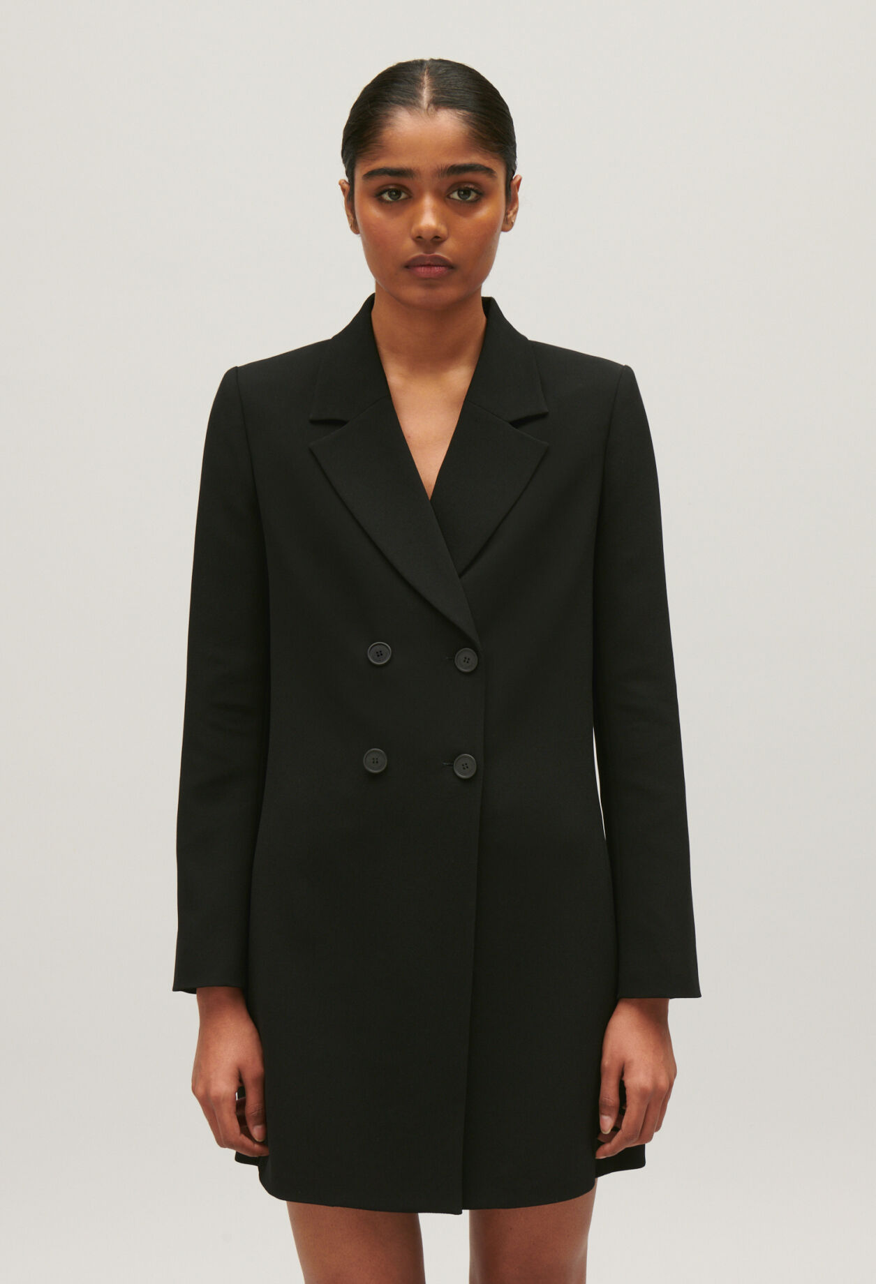 Short black suit dress